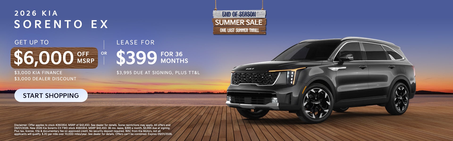 2026 Kia Sorento EX Offer