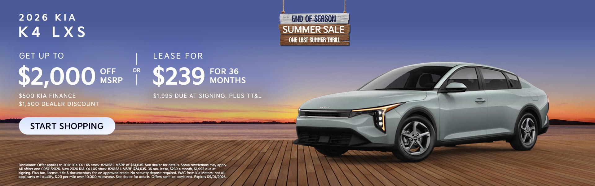 2026 Kia K4 LXS Offer
