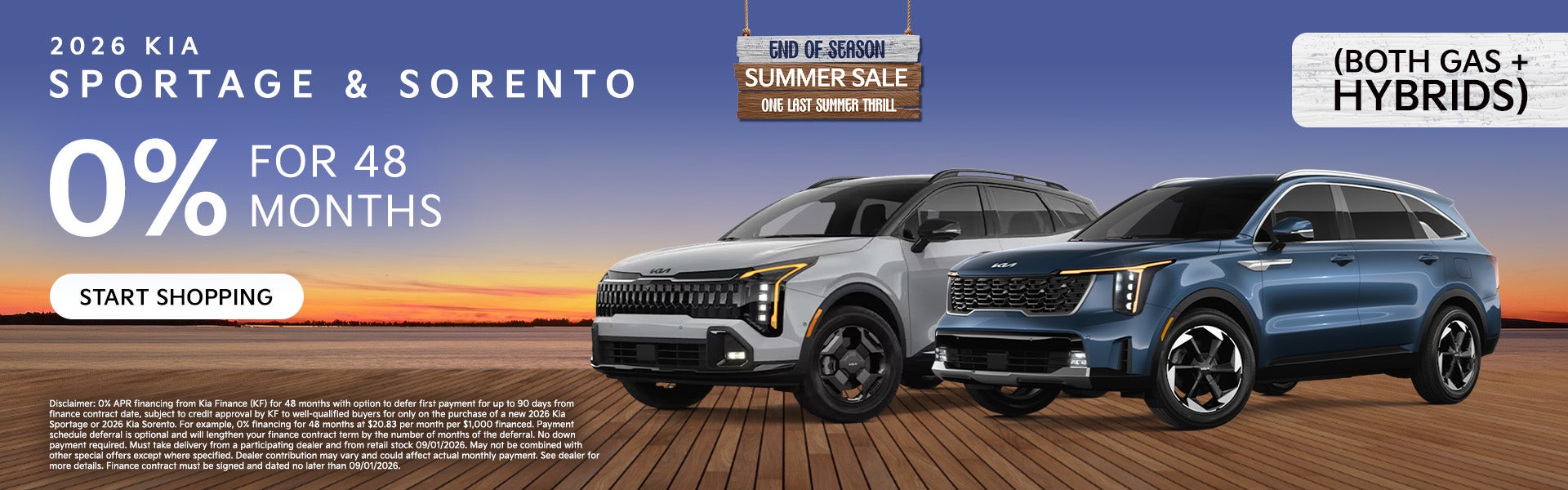 2026 KIA Sportage and 2026 KIA Sorento Offer