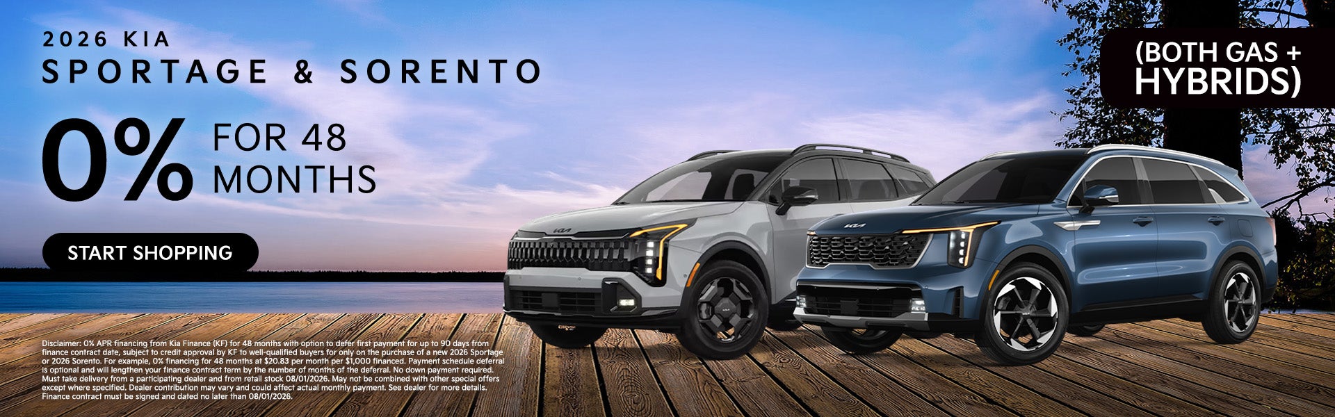 2026 KIA Sportage and 2026 KIA Sorento Offer
