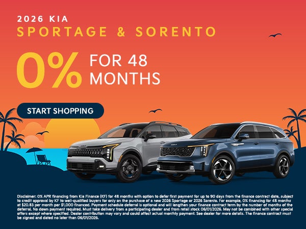 2026 KIA Sportage and 2026 KIA Sorento Offer