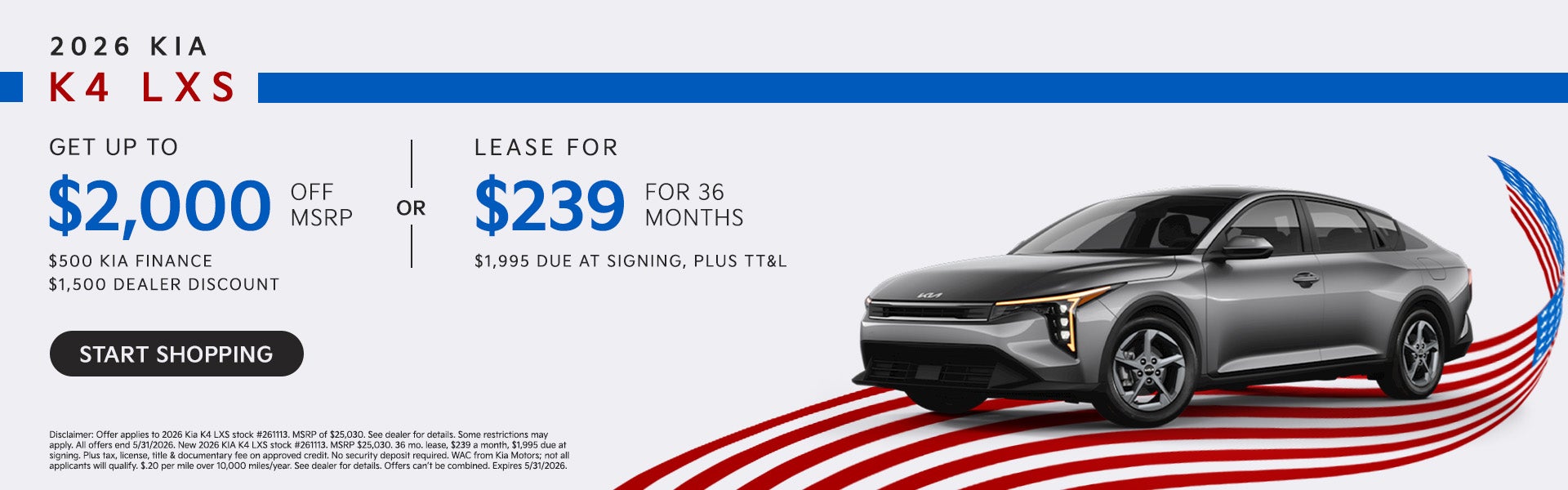 2026 Kia K4 LXS Offer