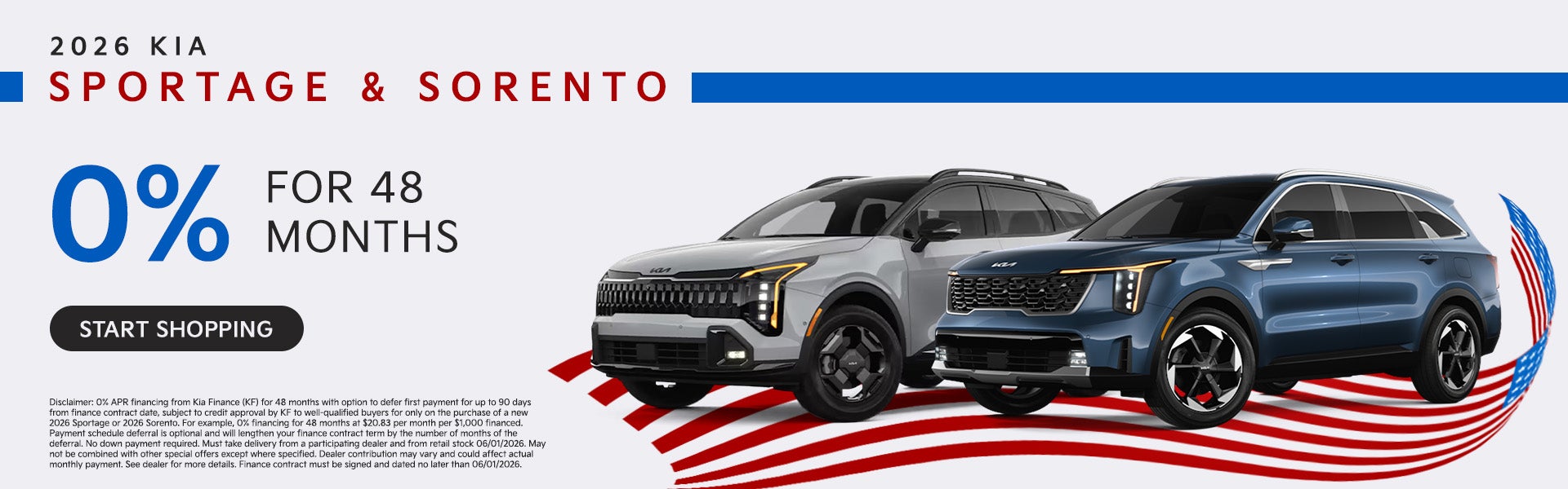 2026 KIA Sportage and 2026 KIA Sorento Offer