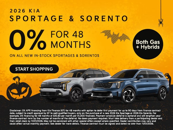 2026 KIA Sportage and 2026 KIA Sorento Offer