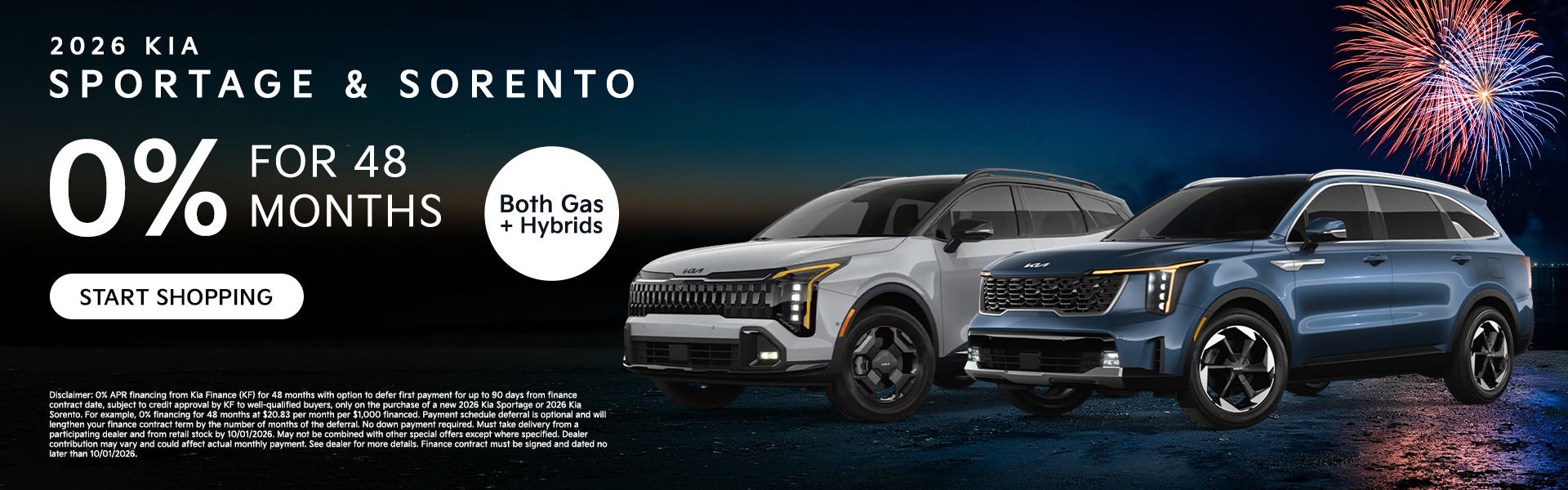 2026 KIA Sportage and 2026 KIA Sorento Offer