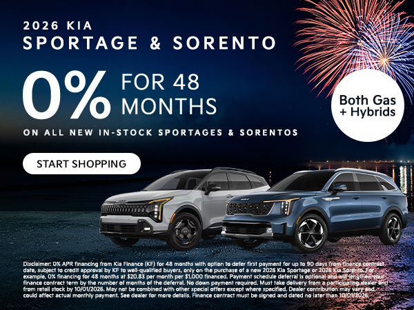 2026 KIA Sportage and 2026 KIA Sorento Offer