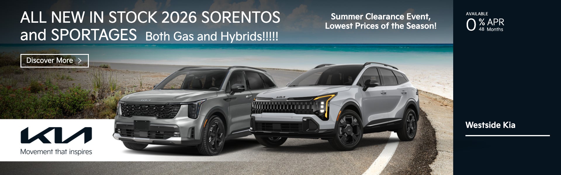 ALL NEW IN STOCK 2026 SORENTOS and SPORTAGES